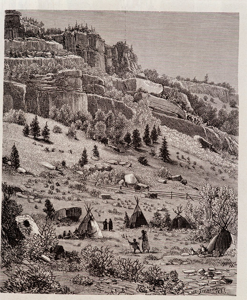 Indian encampment in the Kaibab Forest, USA - in 