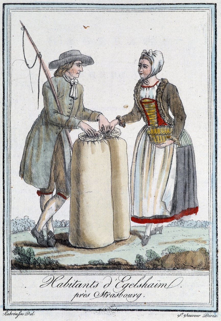 Inhabitants near Strasbourg - in Encyclopedia of Travels by Grasset Saint Sauveur, edition Paris by Unknown artist