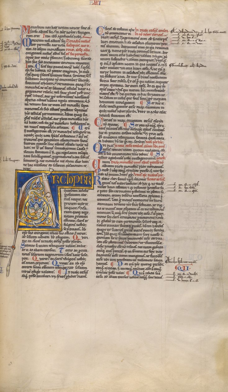 Inhabited Initial A by Unknown artist