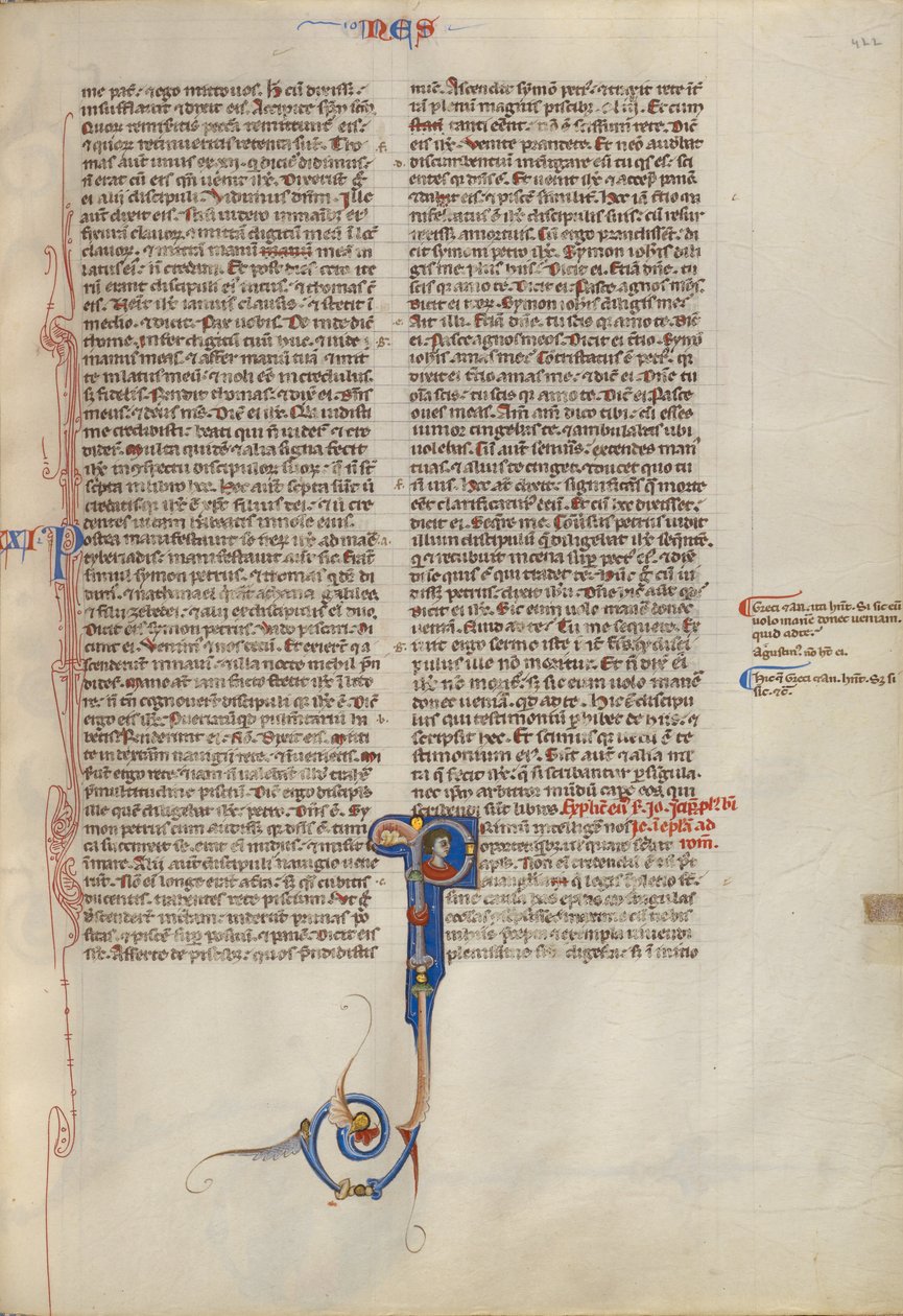 Inhabited Initial P by Unknown artist