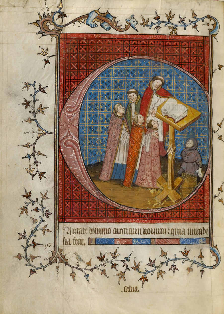 Initial C: Clerics Singing from a Choir Book by Unknown artist