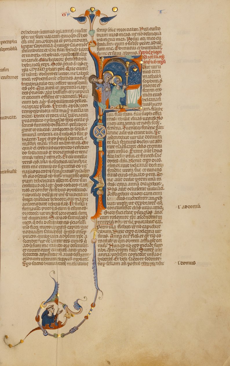 Initial F: Elkanah with Hannah and Peninnah in the Temple by Unknown artist