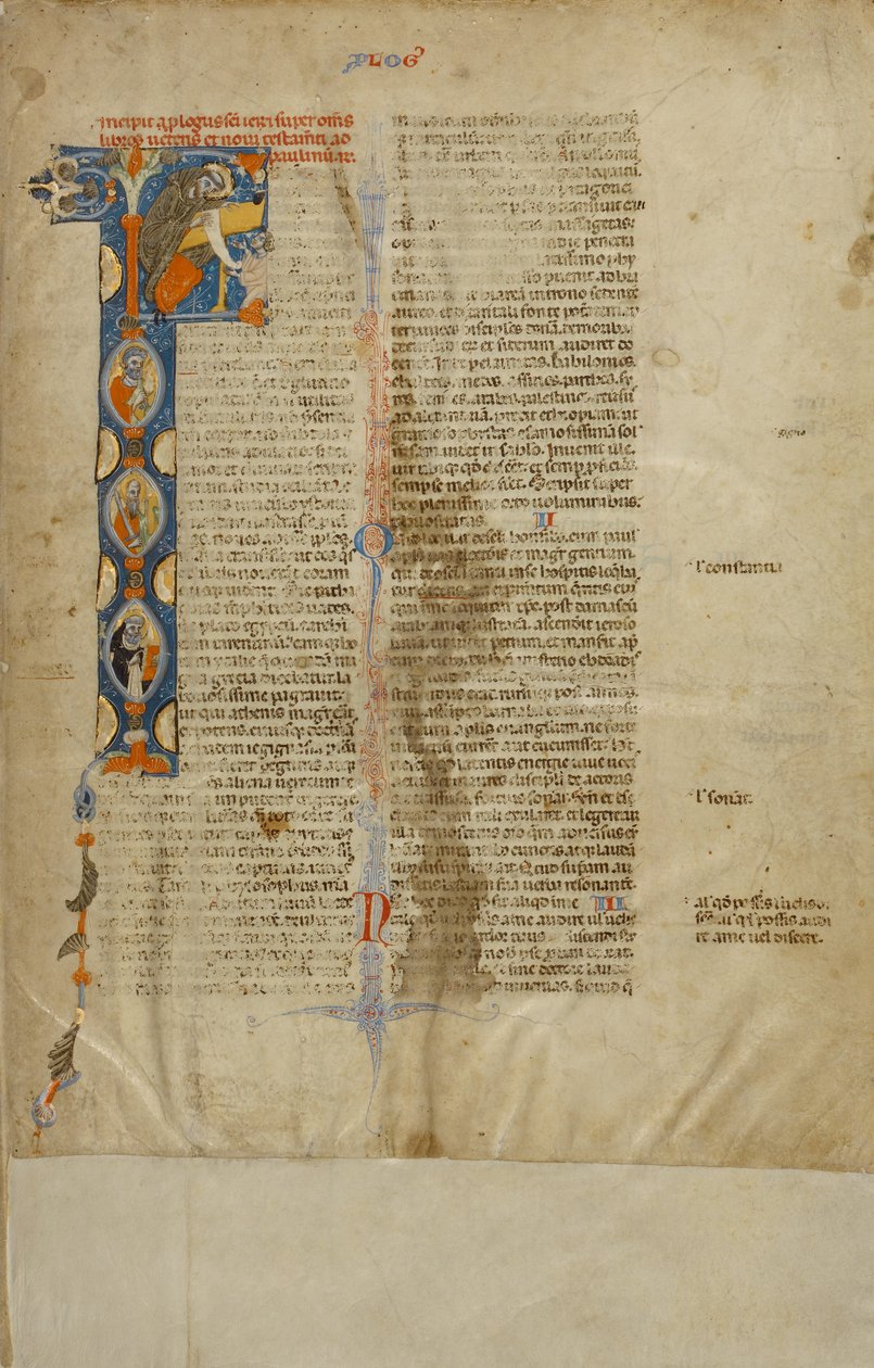 Initial F: Saints Jerome, Peter, Paul, and Dominic by Unknown artist