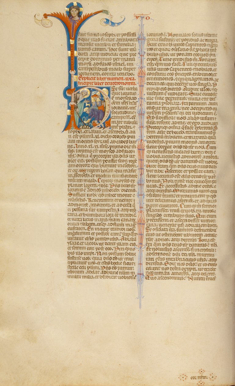 Initial H: Moses Striking Water from the Rock and an Israelite Drawing Water by Unknown artist