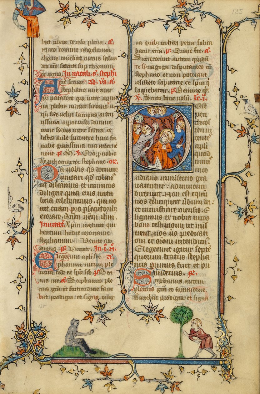 Initial P: The Stoning of Saint Stephen by Unknown artist