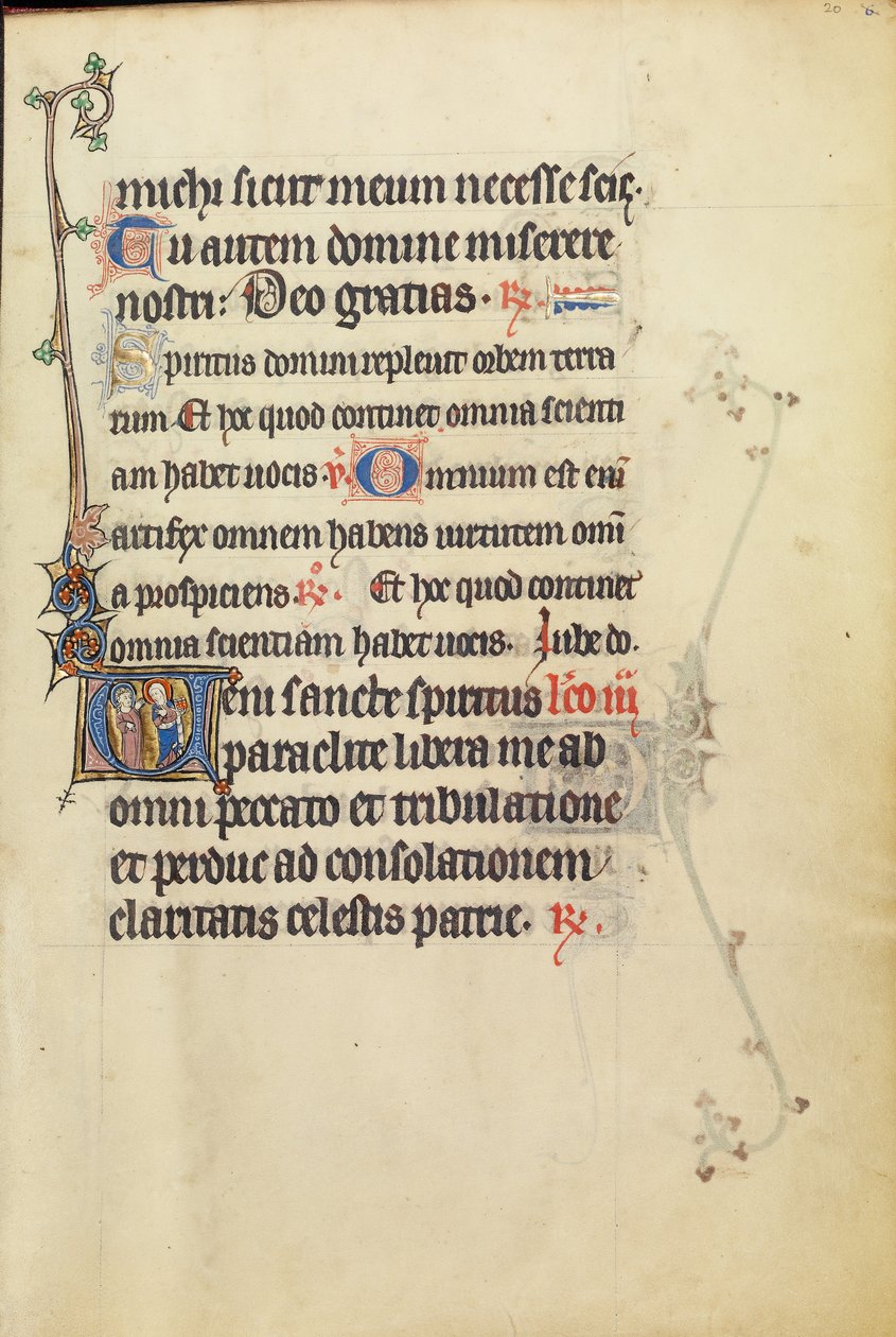 Initial V: A Male Saint and a Female Saint in Conversation by Unknown artist