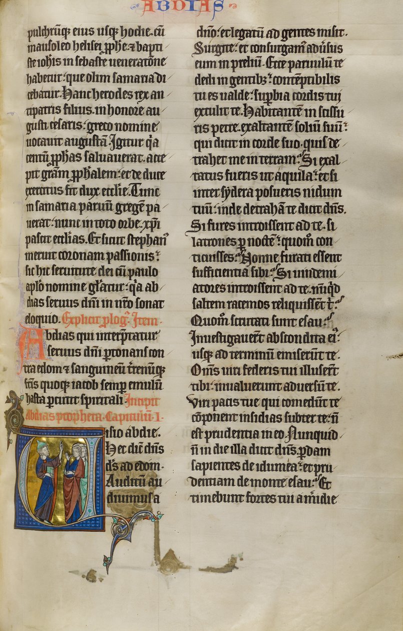 Initial V: Obadiah Speaking to the People of Edom by Unknown artist