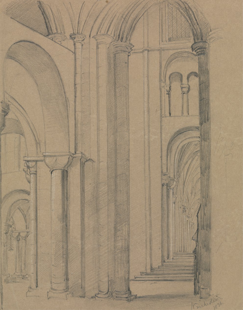 Interior of Winchester Cathedral by Unknown artist