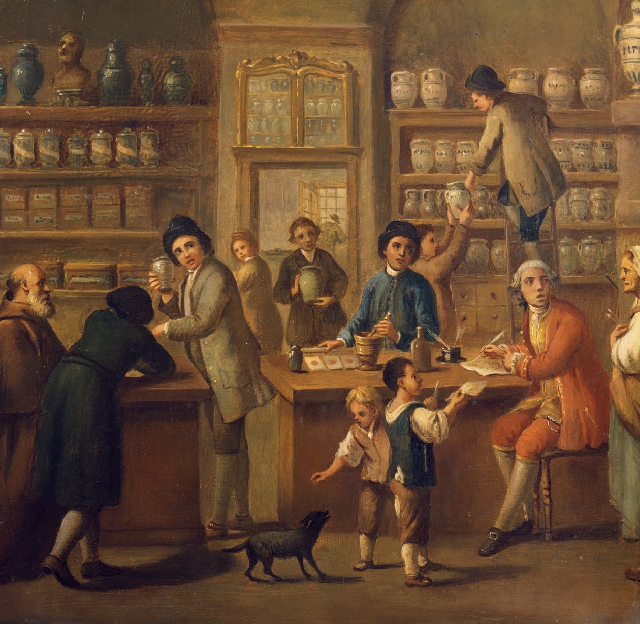 Interior of a pharmacy by Unknown artist