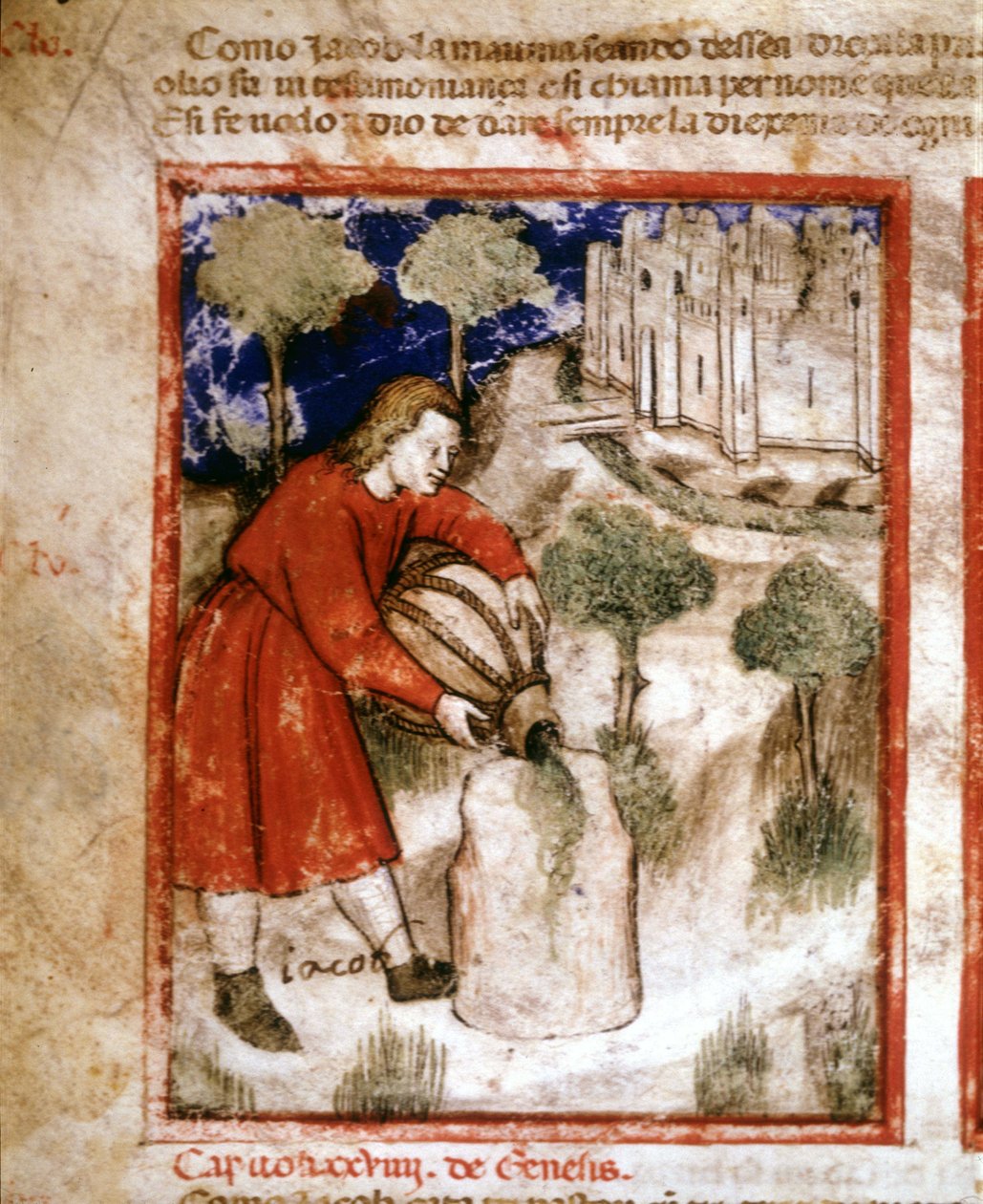 Jacob. Page of a Manuscript from the Pentateuch. 14th century by Unknown artist