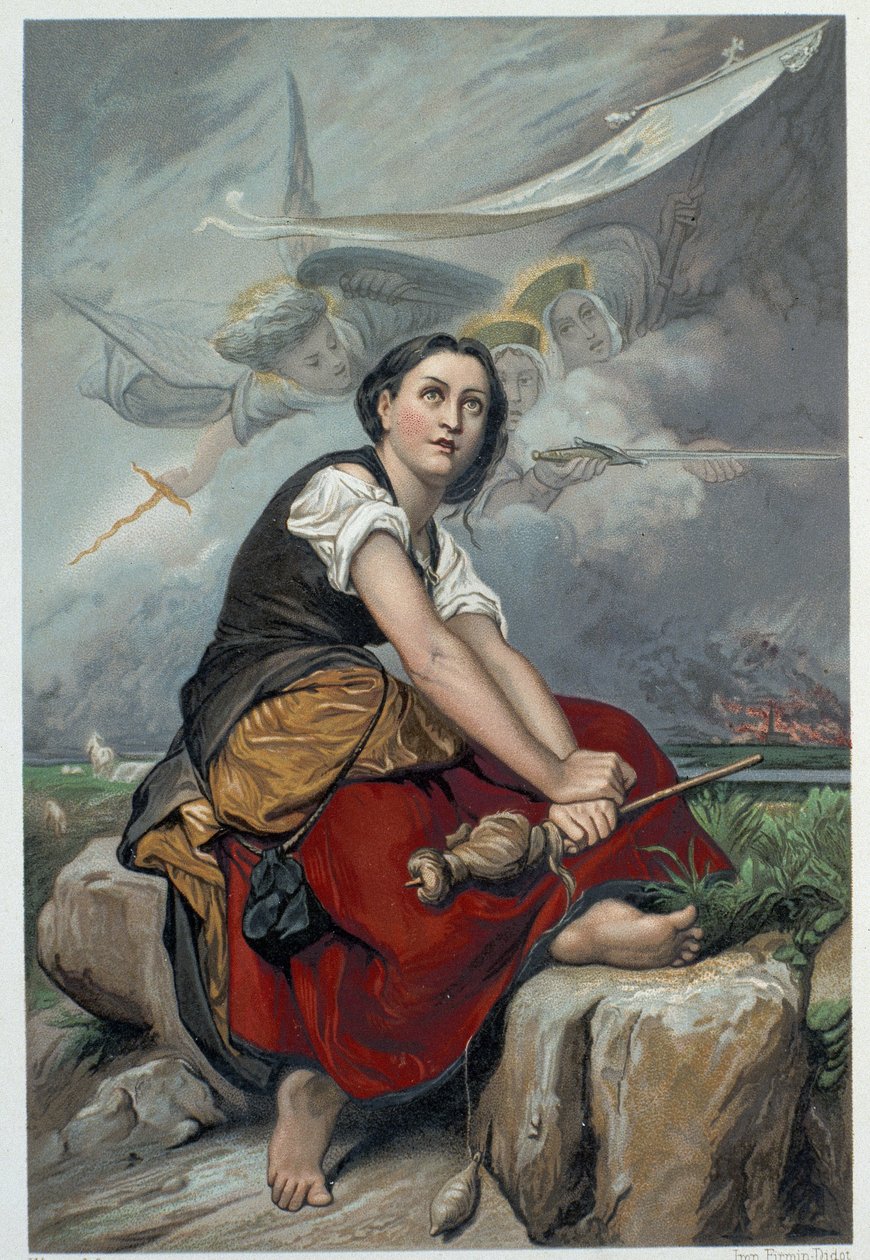 Jeanne hears her heavenly voices: the archangel Saint Michael, Saint Catherine and Saint Marguerite ordered her to go to France to help the king and assured her that God will help her - in 