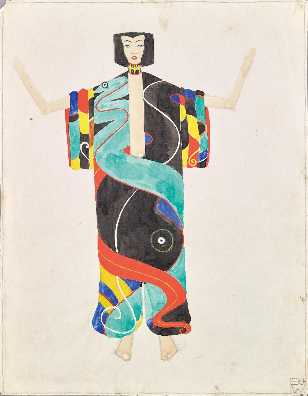 Costume Study in Trousers Kimono for the Performance of Julius Bittner