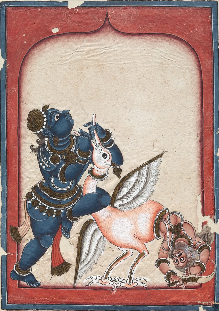 Krishna Vanquishing the Crane-Demon Bakasura by Unknown artist