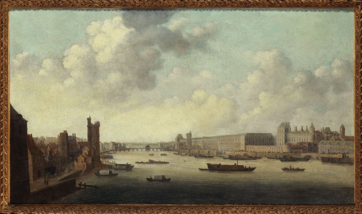 The Hôtel de Nevers, the Tour de Nesle, the Grande Galerie and the Louvre, seen from Pont-Neuf, circa 1640, present-day 1st and 6th arrondissements, between 1635 and 1645 by Unknown artist