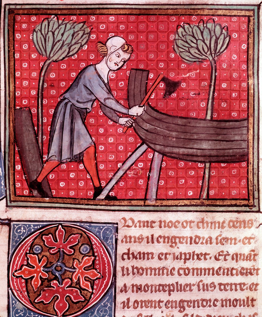 Construction of the Ark of Noah (detail) by Unknown artist