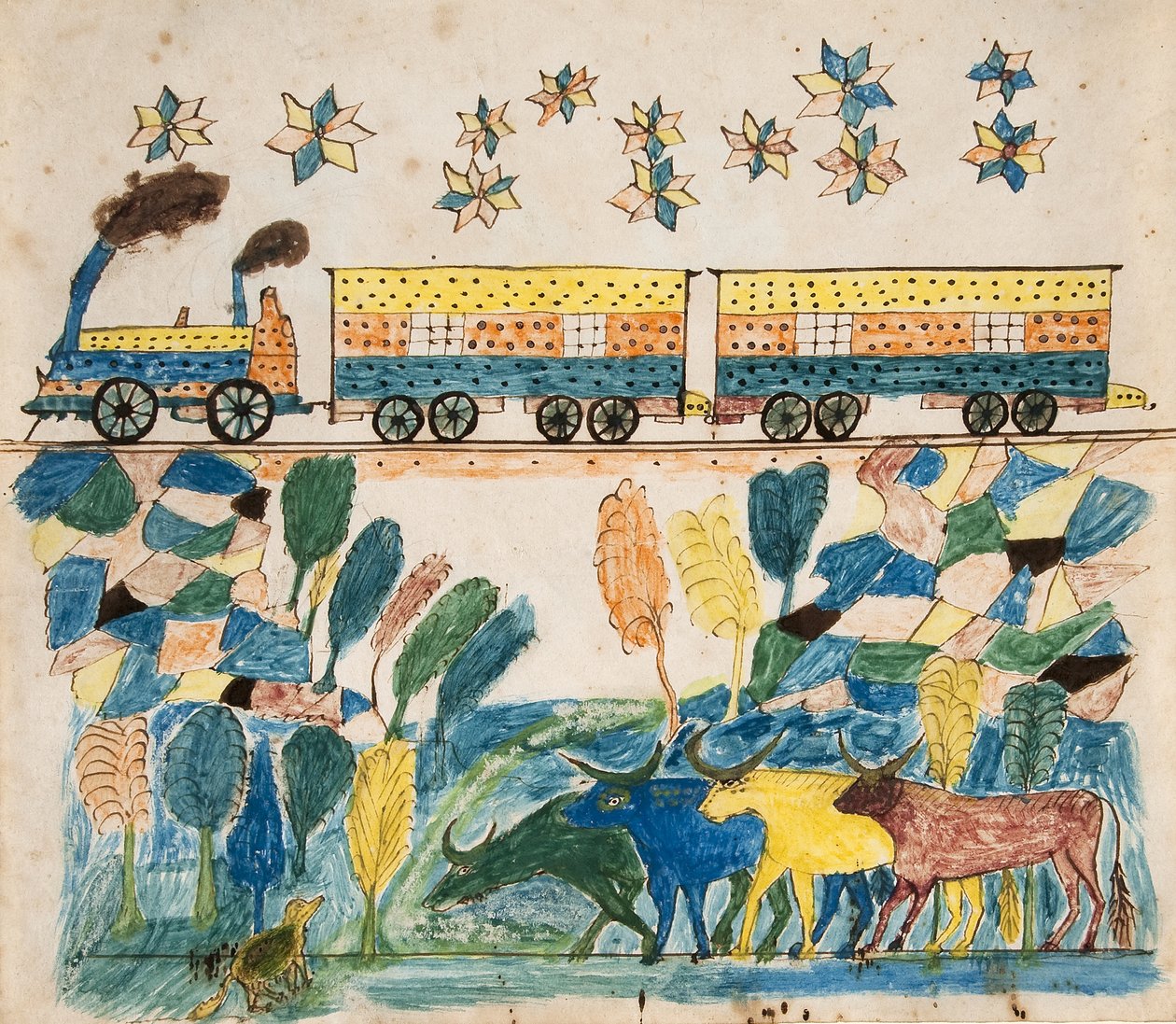Landscape–Train by Unknown artist