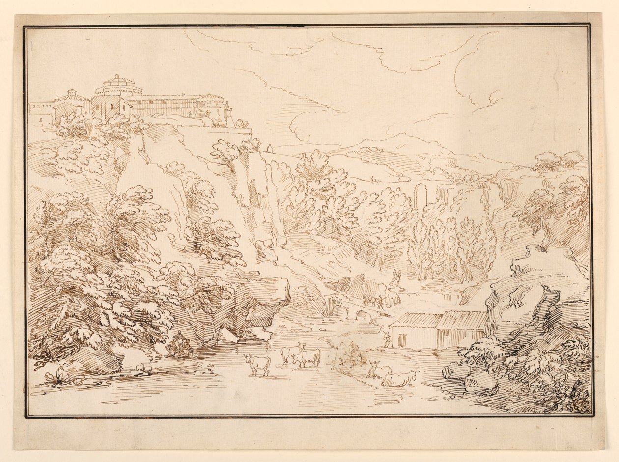 Landscape with Cows by Unknown artist