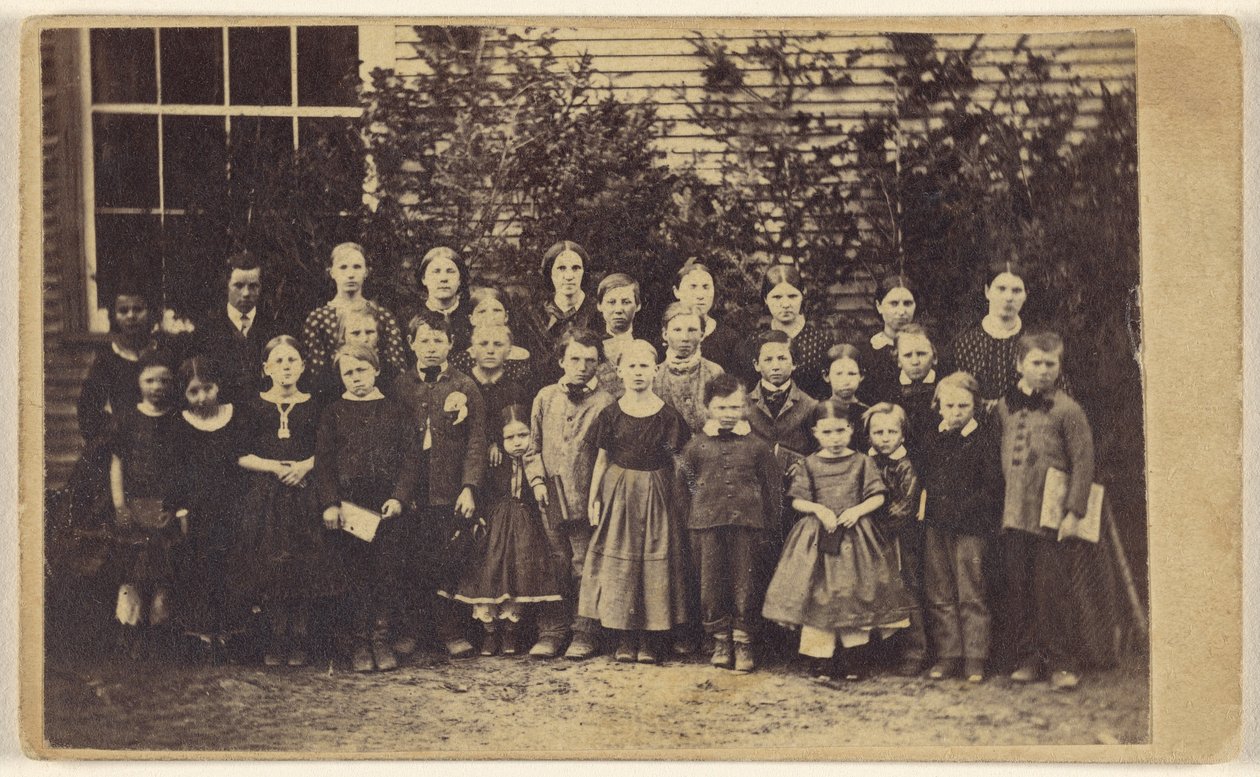 Large Group of School Children with Teachers, All Standing by Unknown artist