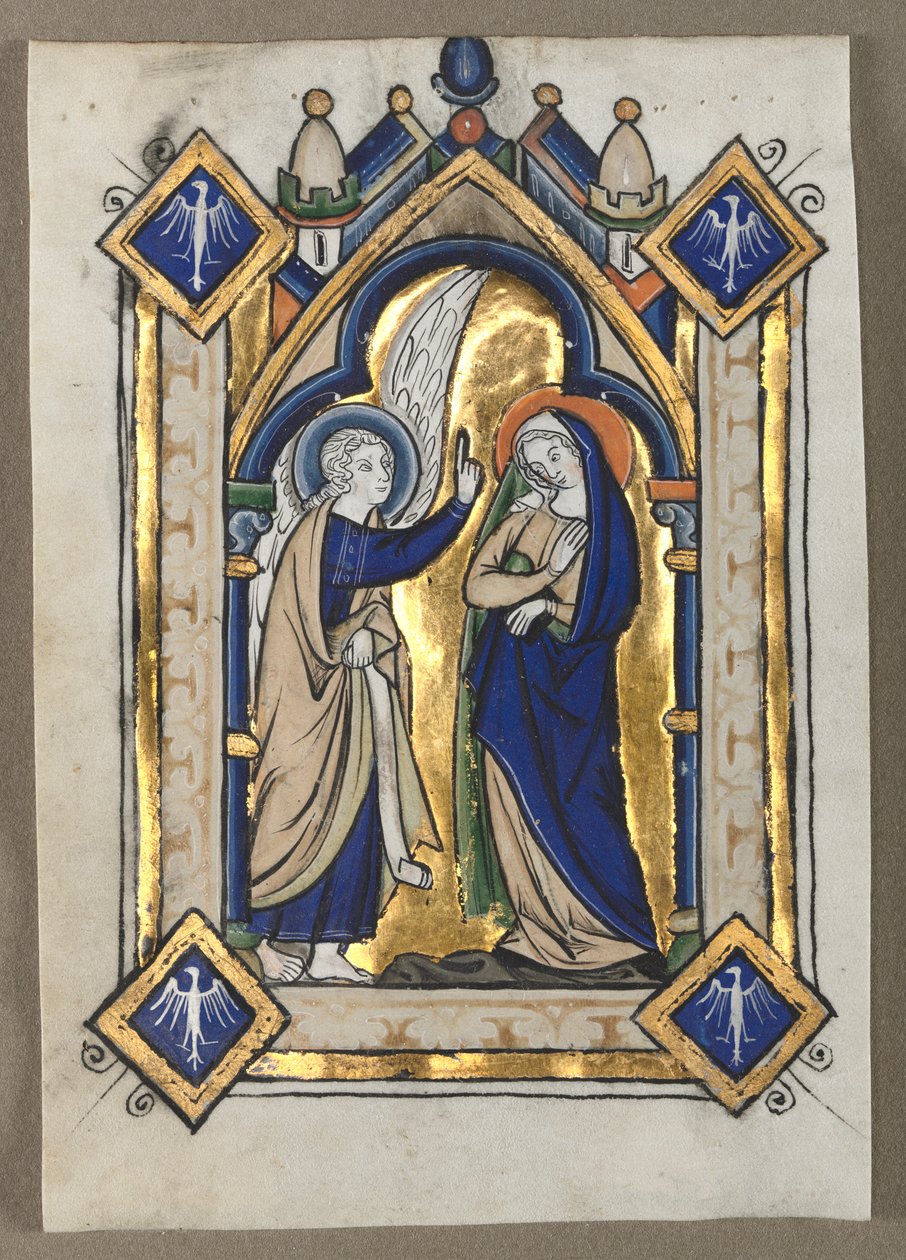Leaf Excised from a Psalter: The Annunciation by Unknown artist