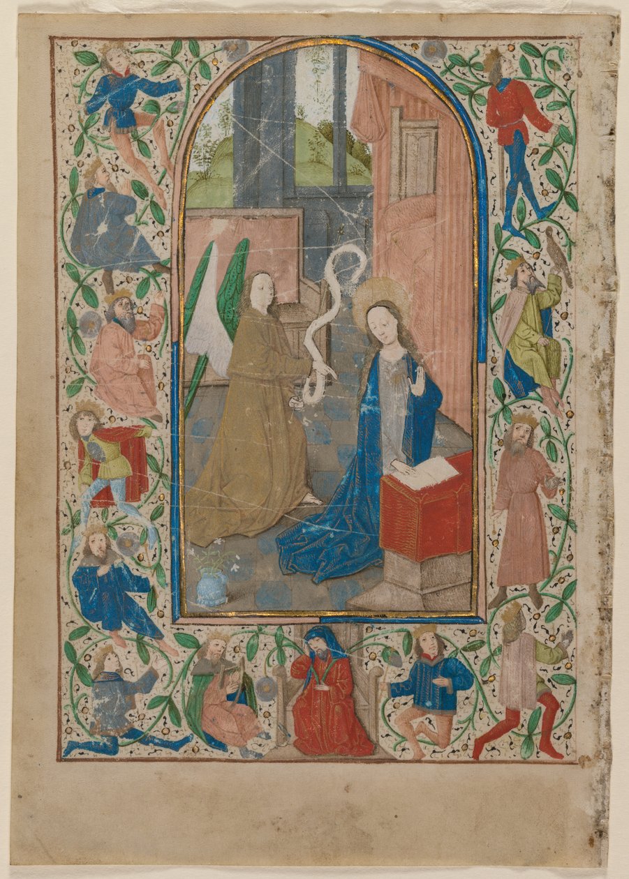 Leaf from a Book of Hours: The Annunciation by Unknown artist