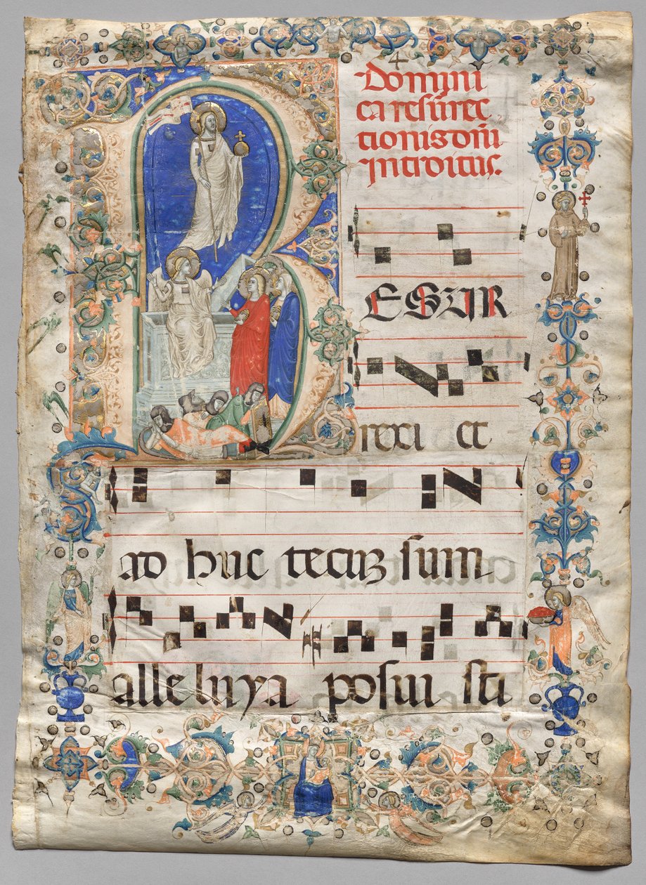 Leaf from a Gradual: Historiated Initial R: The Resurrection by Unknown artist
