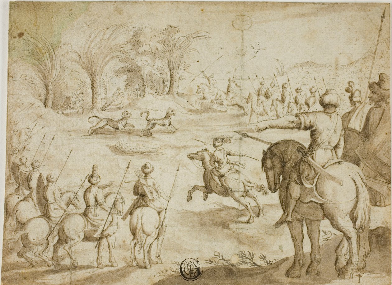 Leopard Hunt in Persia by Unknown artist