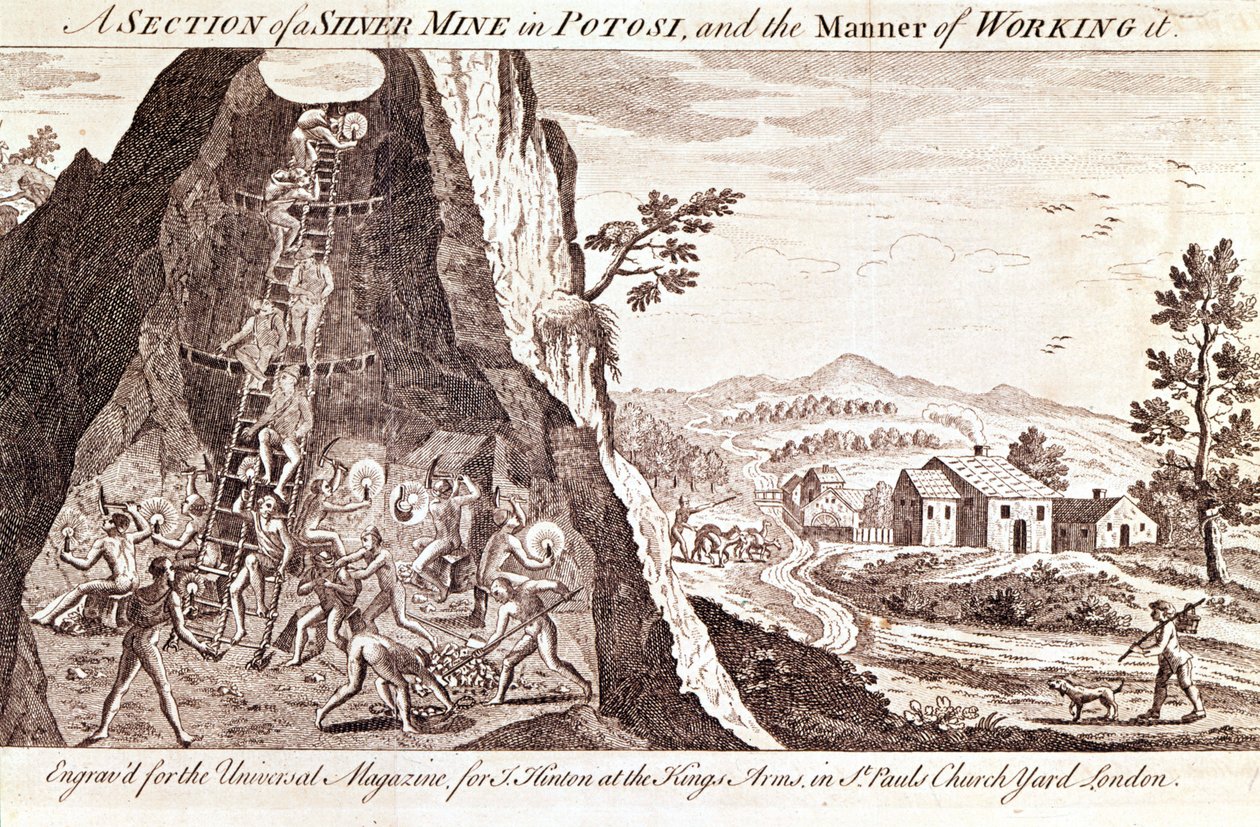 The silver mines at Potosi, Bolivia by Unknown artist
