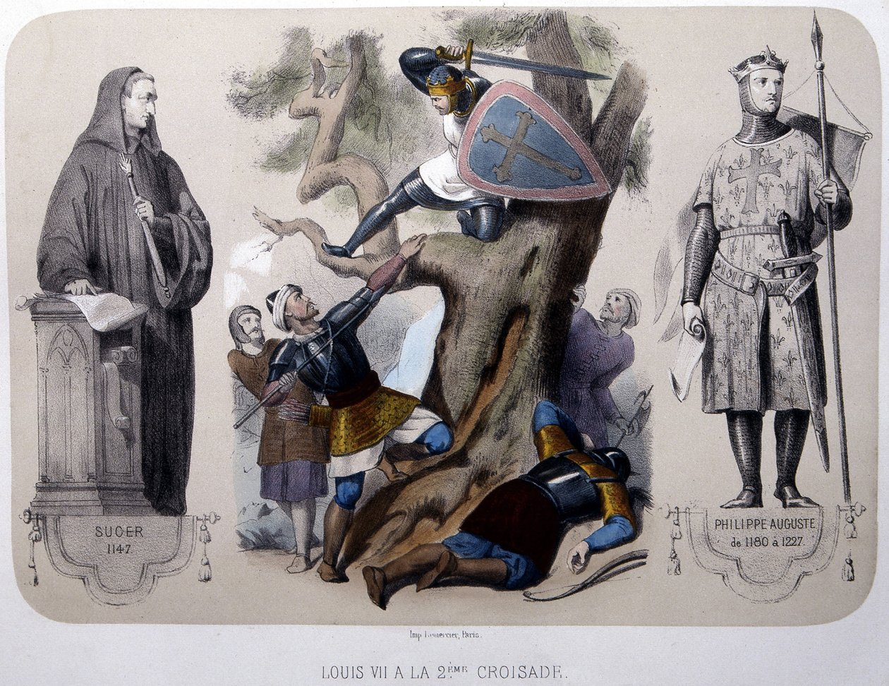 Louis VII fights against the Saracens during the 2nd crusade by Unknown artist