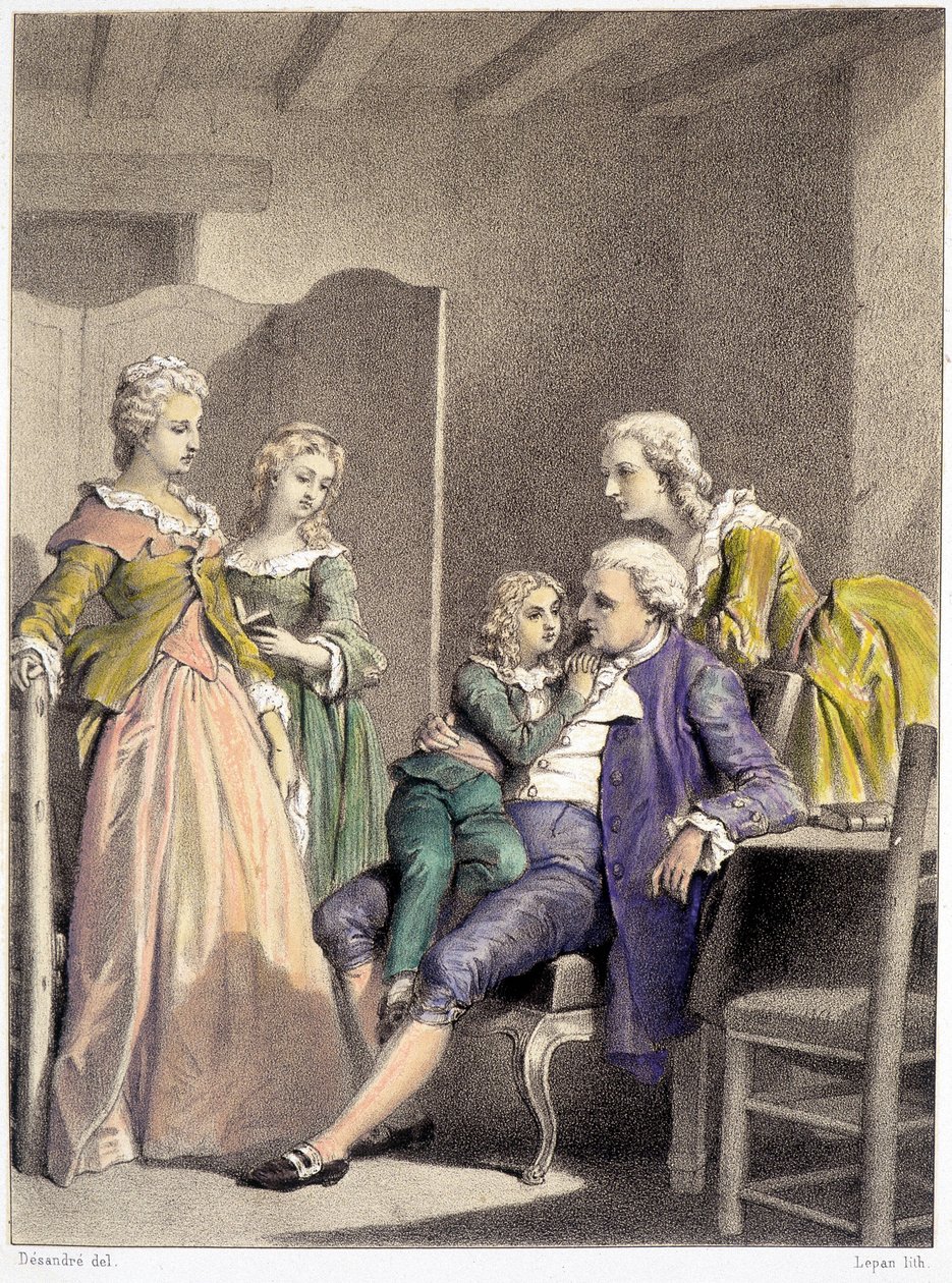 Louis XVI, Marie Antoinette and Louis XVII Enclosed in the Temple by Unknown artist