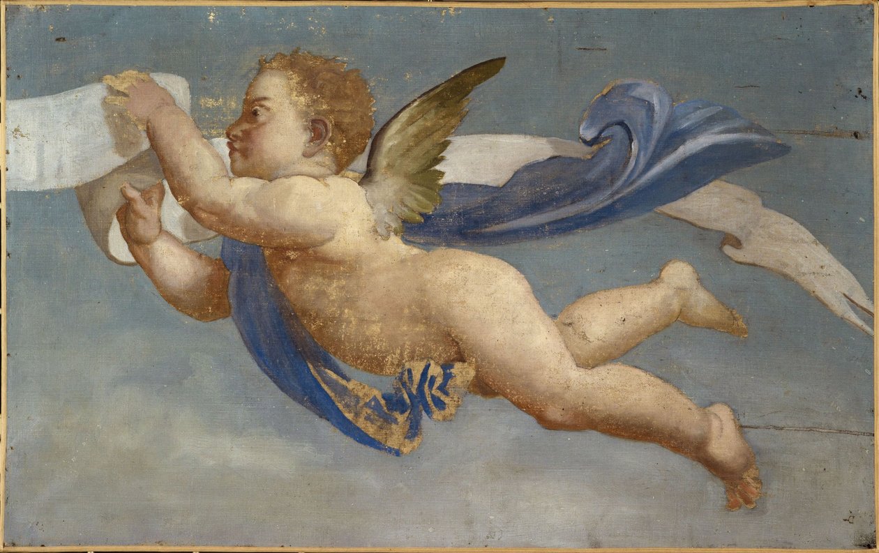Love Holding a Phylactery. Decorative Painting, between 1801 and 1900 by Unknown artist