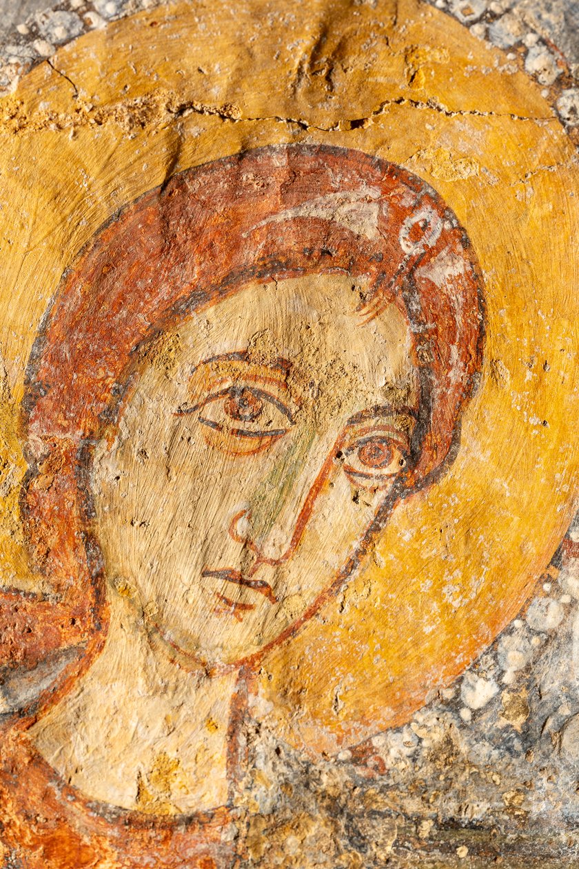 Madonna and Child Between the Archangels (detail of the Virgin Mary) by Unknown artist