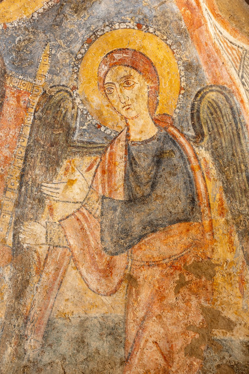 Madonna and Child Between the Archangels (detail of the Right Archangel) by Unknown artist