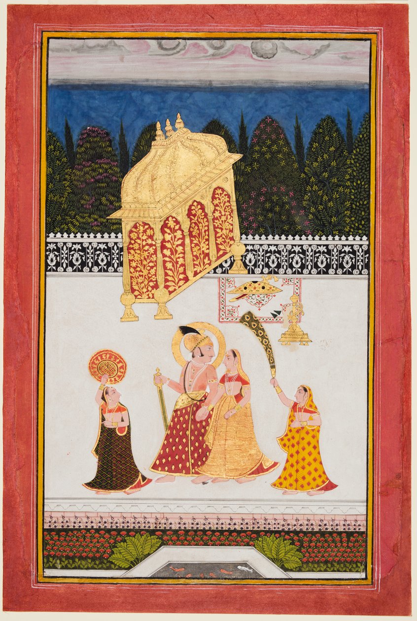 Maharana Ari Singh II of Mewar (r. 1761–73) with His Consort on a Terrace by Unknown artist
