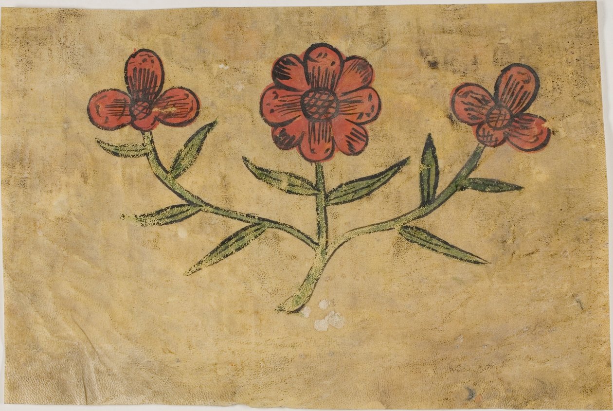 Manuscript Cutting with Flowers by Unknown artist