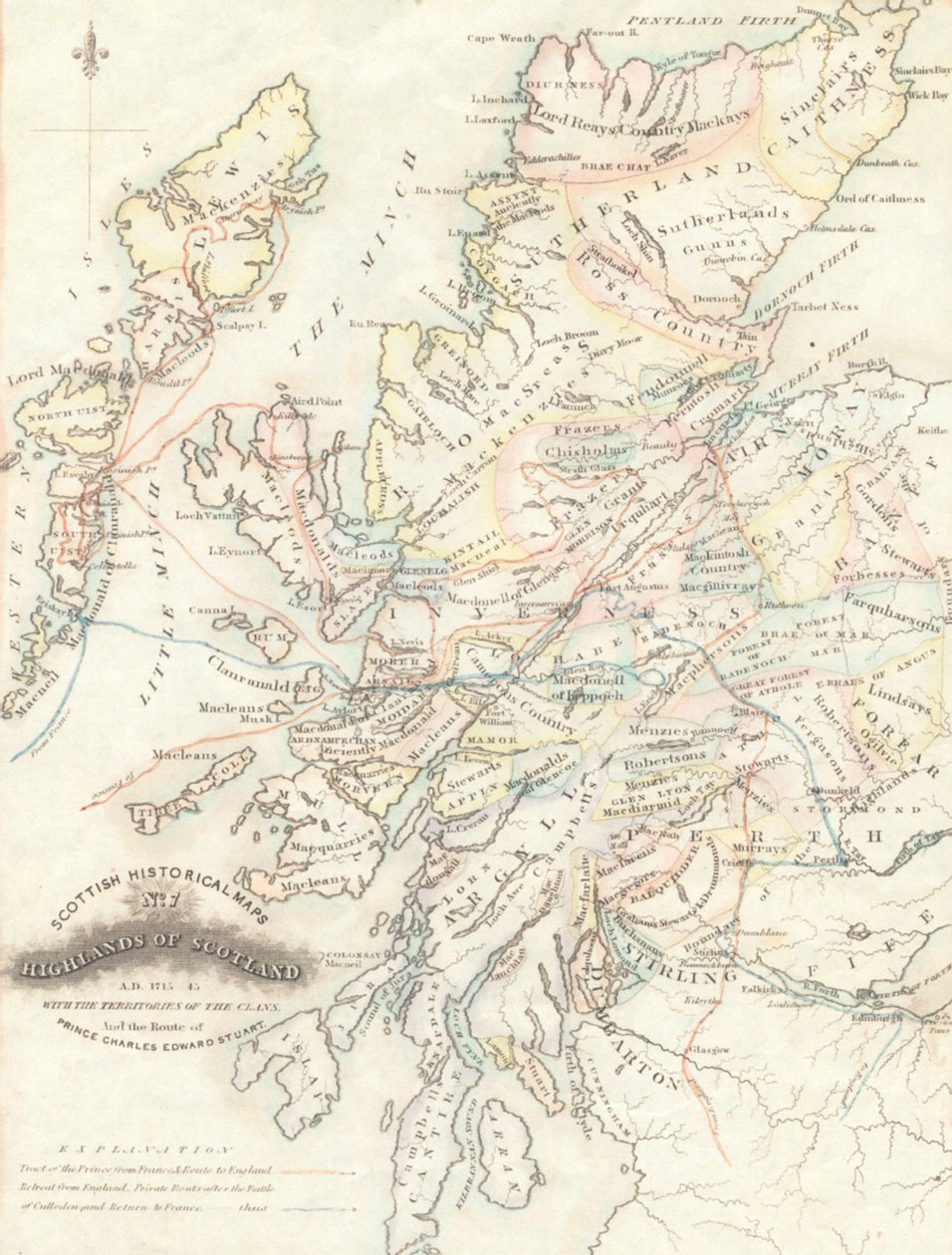 Map of the Highlands of Scotland with the Territories of the Clans by Unknown artist