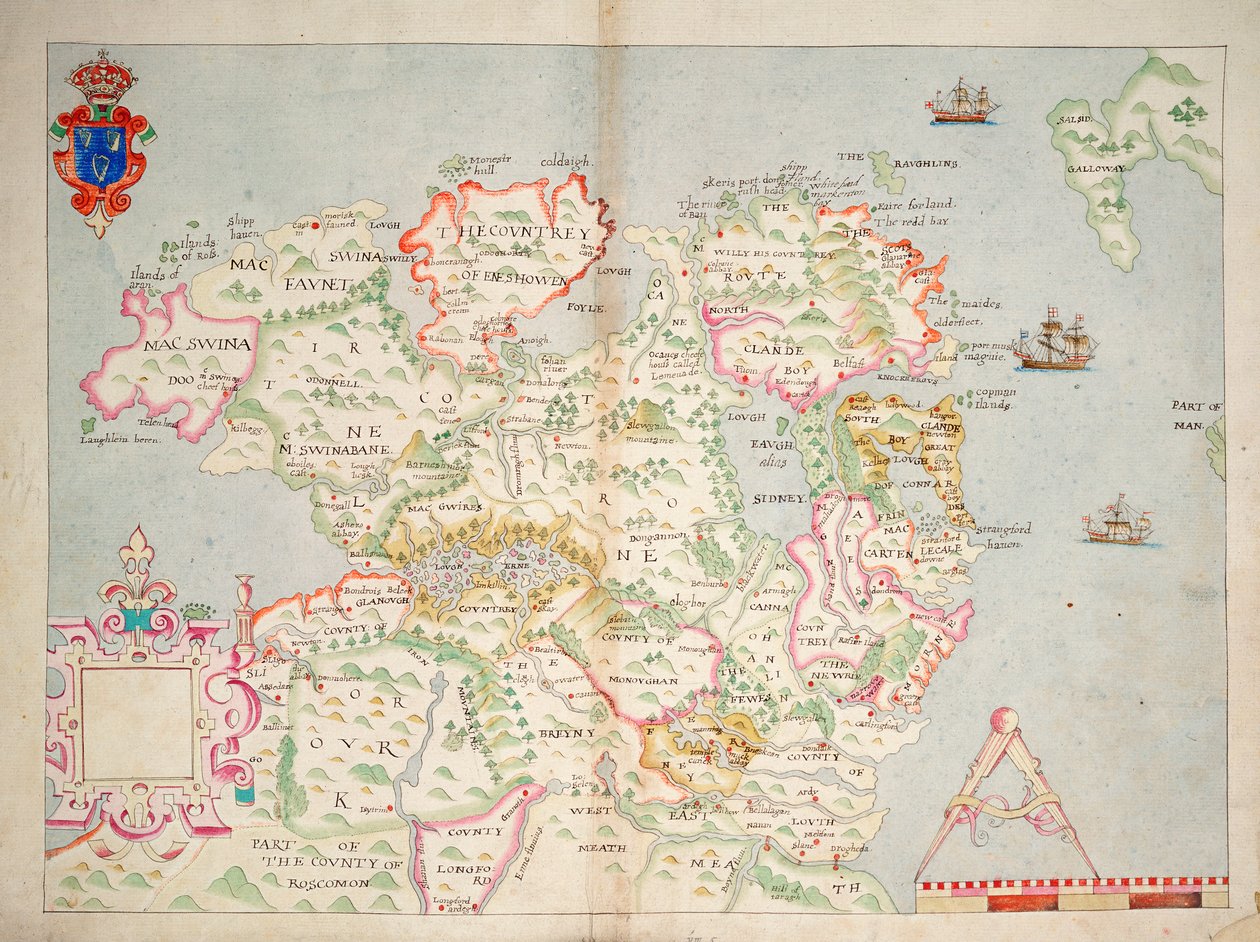Map of the north of Ireland, c.1600 by Unknown artist
