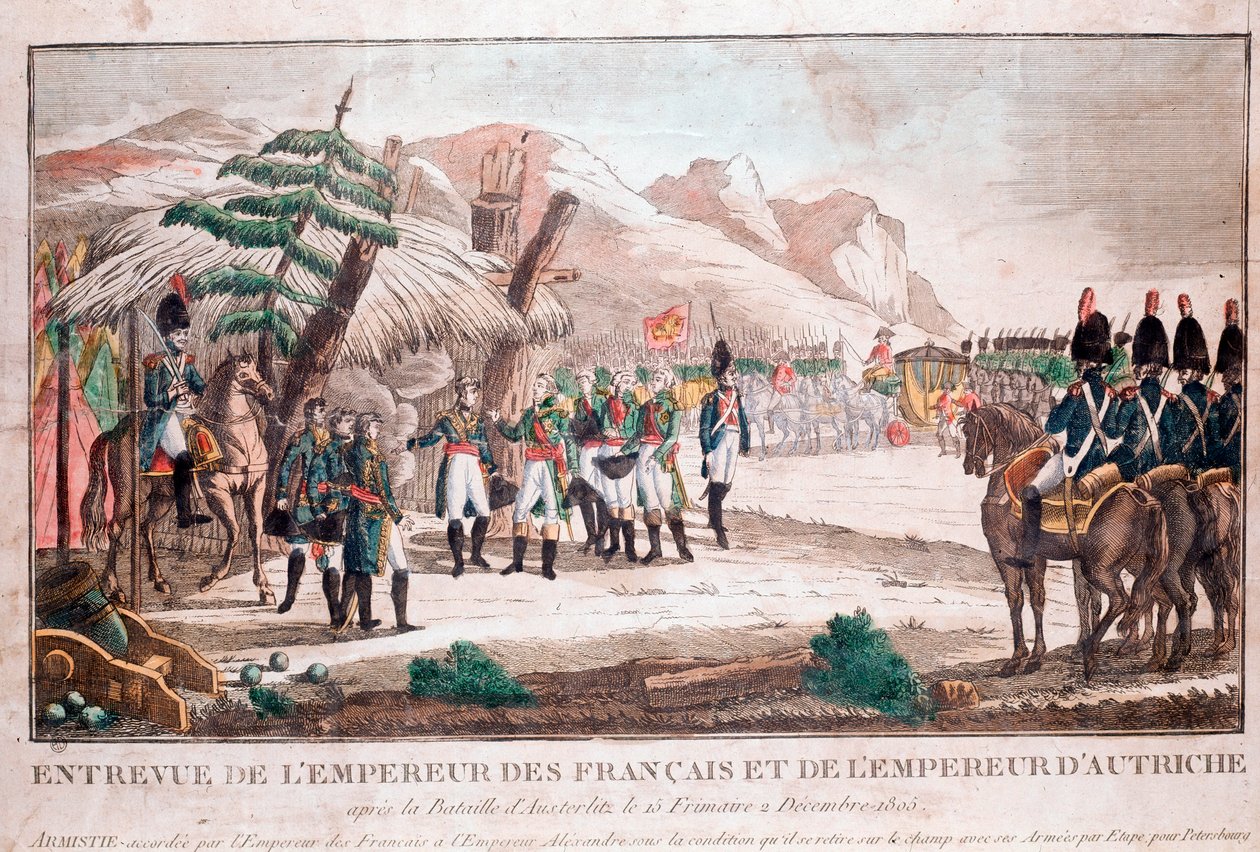Meeting of two emperors after Battle of Austerlitz, 4 December 1805 (Napoleon Bonaparte and Francis II, Holy Roman Emperor) by Unknown artist