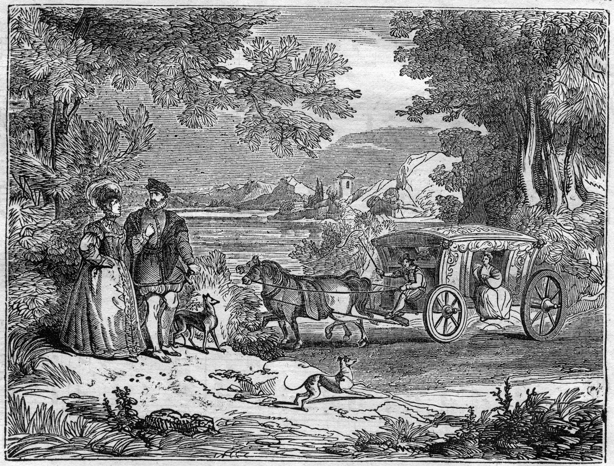 Milanese costumes and carriage in the 17th century. by Unknown artist