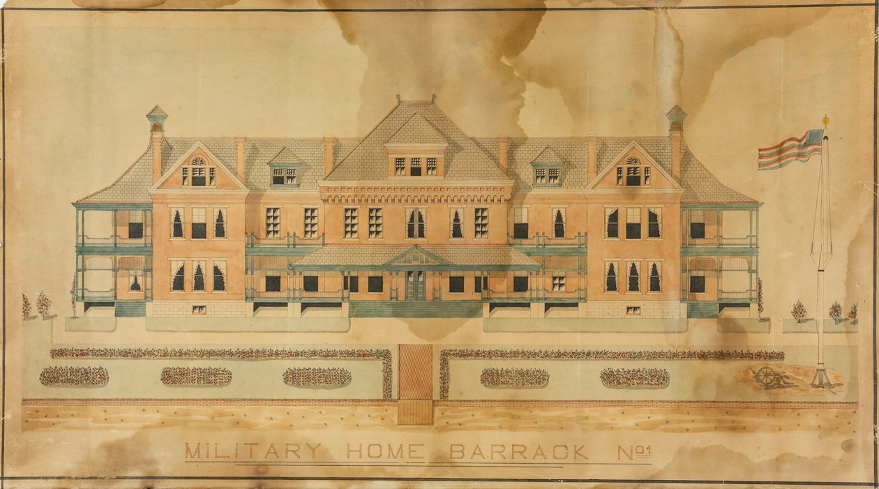 Military Home Barrack No. 1, Presentation Drawing by Unknown artist