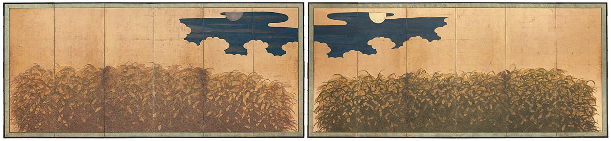 Millet Fields under Sun and Moon by Unknown artist