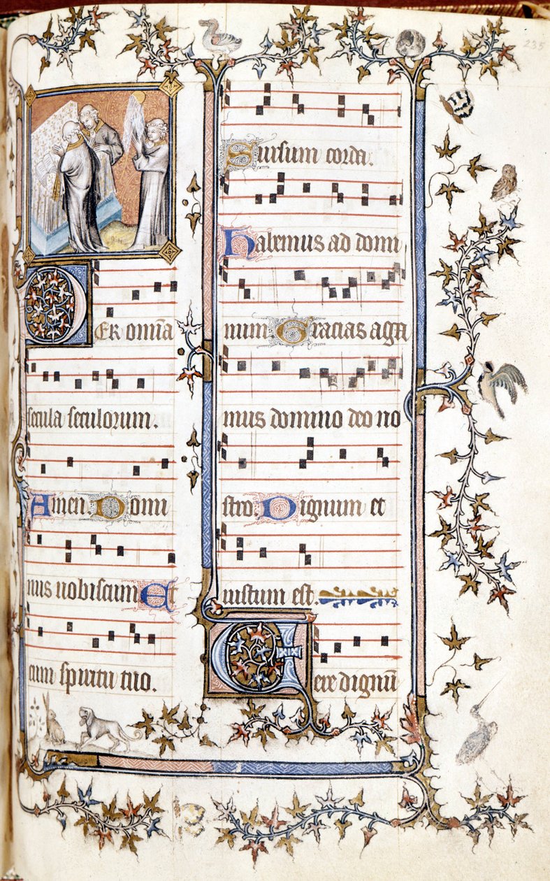 Missal of Saint Denis, circa 1350. Miniature Depicting Clotaire and Dagobert by Unknown artist