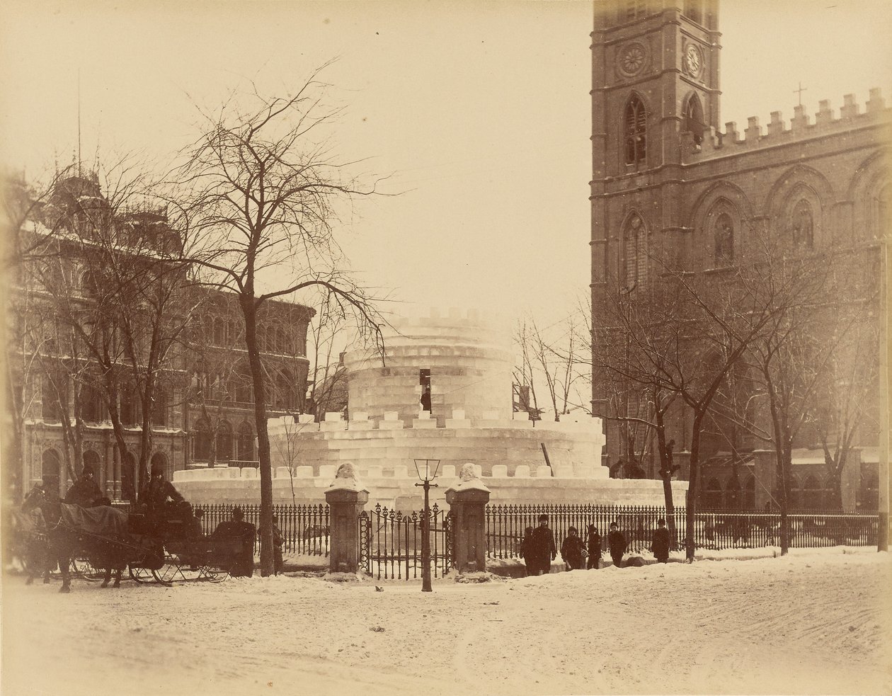 Montreal, Ice Labyrinth in Front of Notre-Dame Church by Unknown artist