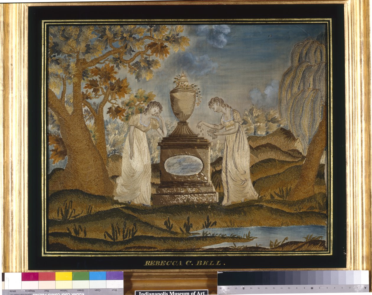 Needlework Mourning Picture by Unknown artist