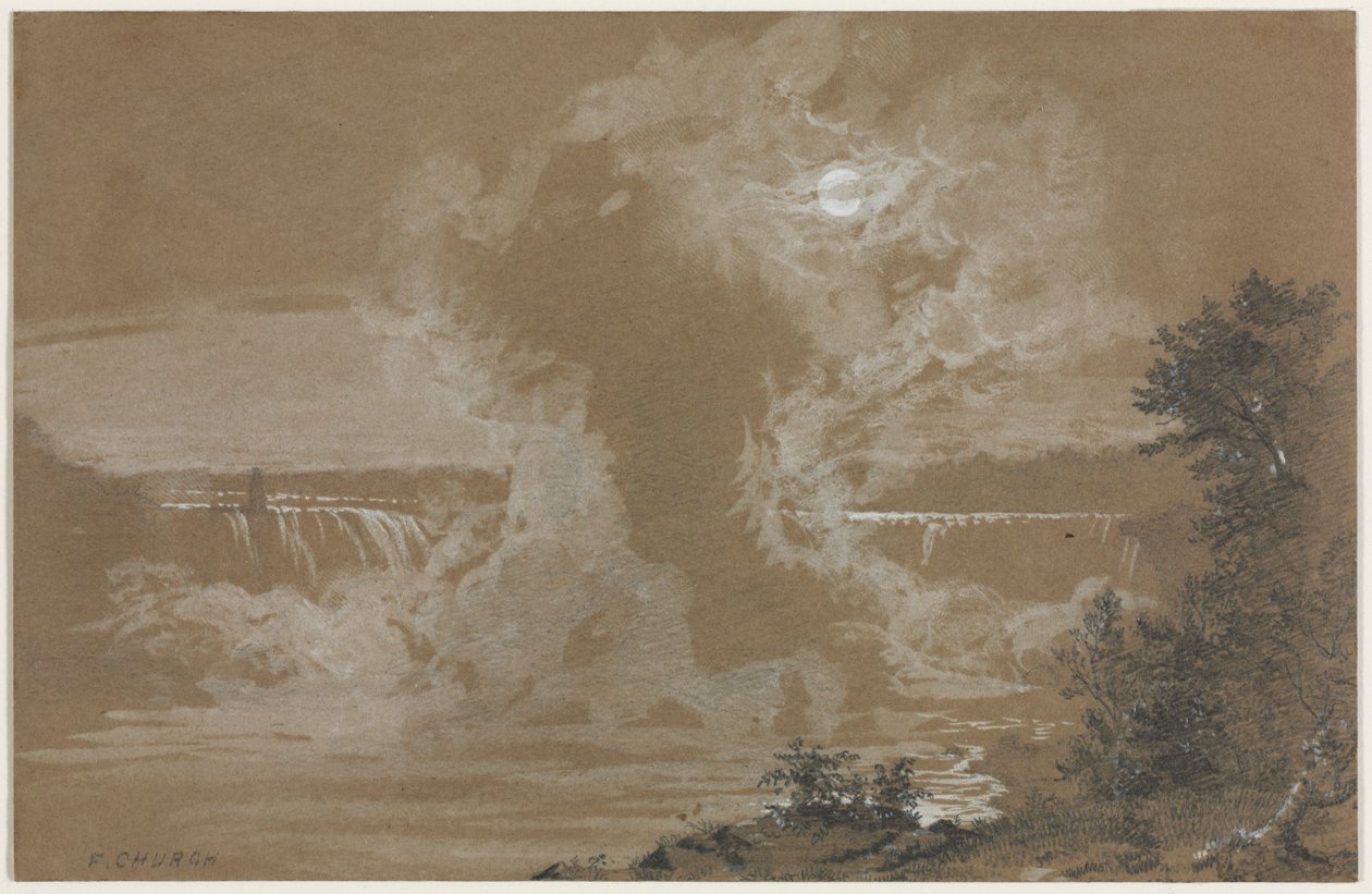 Niagara Falls by Moonlight by Unknown artist