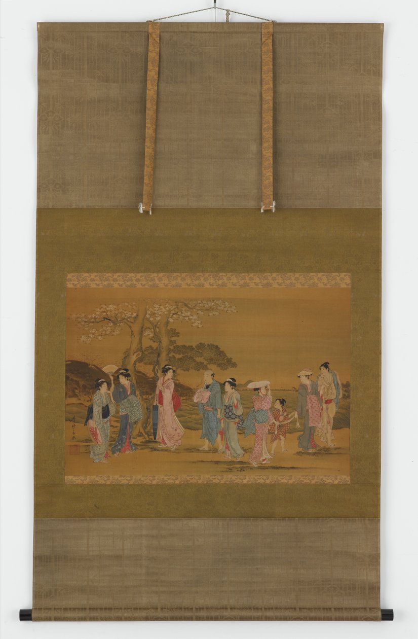 Nine People Out to See Cherry Blossoms by Unknown artist