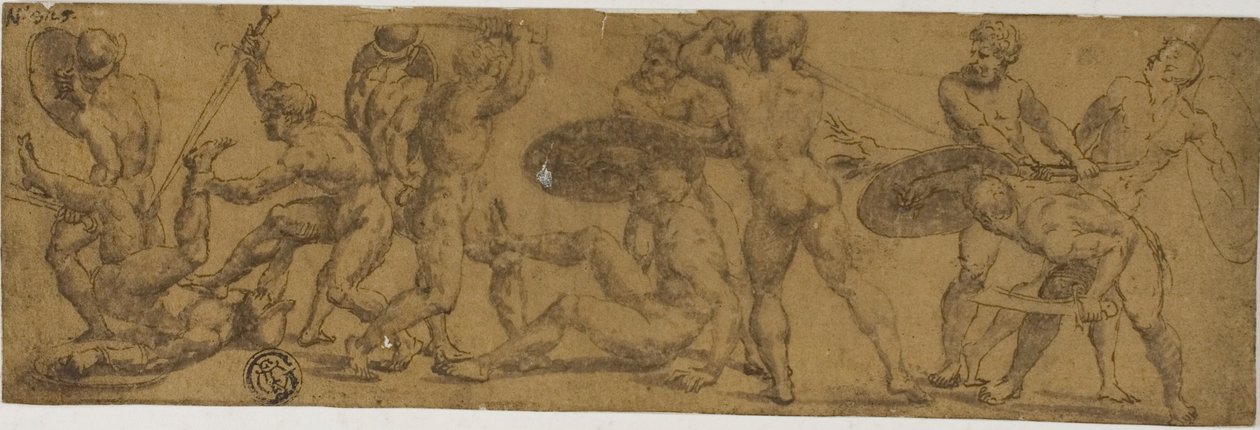 Nude Warriors Fighting by Unknown artist