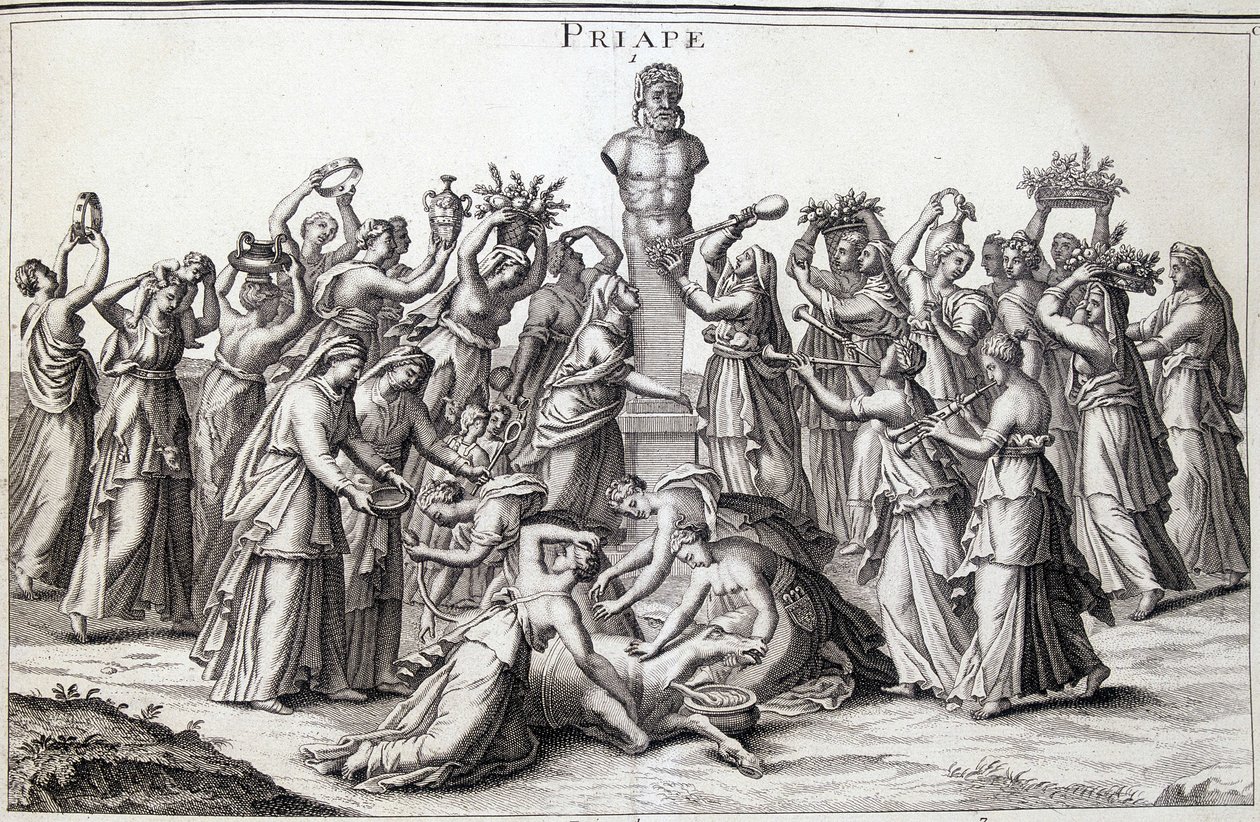 Offers made by women to the god Priapus, the Asian god of fertility, who came to Greece. Site of worship of Lampsacus by Unknown artist