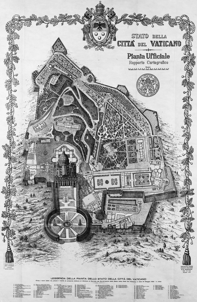 Official Map of Vatican City State by Unknown artist