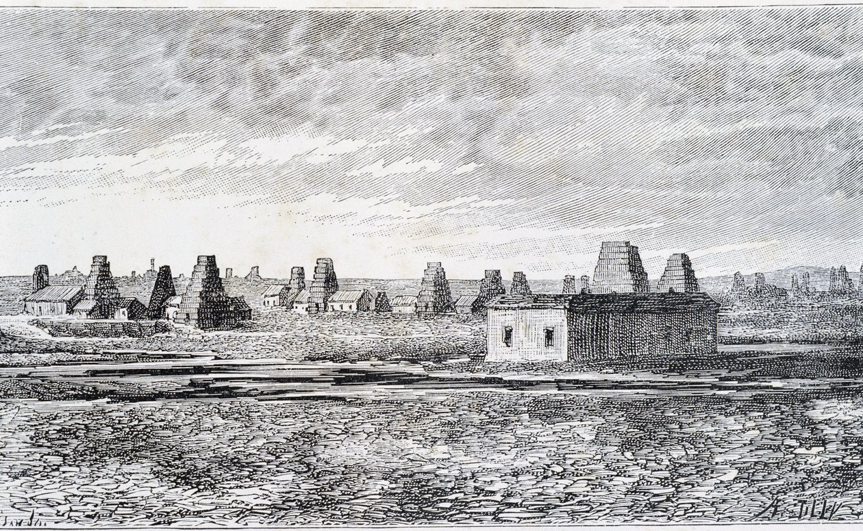 Oil wells, Baku, Caucasus (Nobel) by Unknown artist