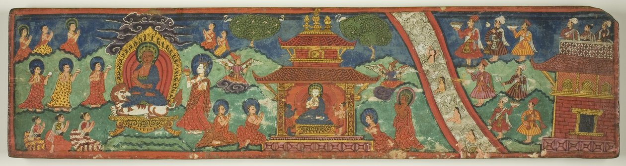 One of a Pair of Magical Charms (Dharani) Manuscript Covers by Unknown artist